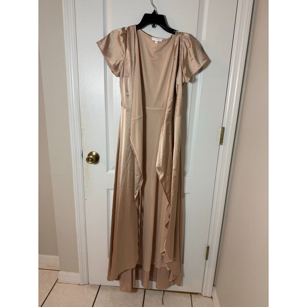 Baltic Born Krystal Champagne Satin Wrap Gown S Gently Used Romantic Formal